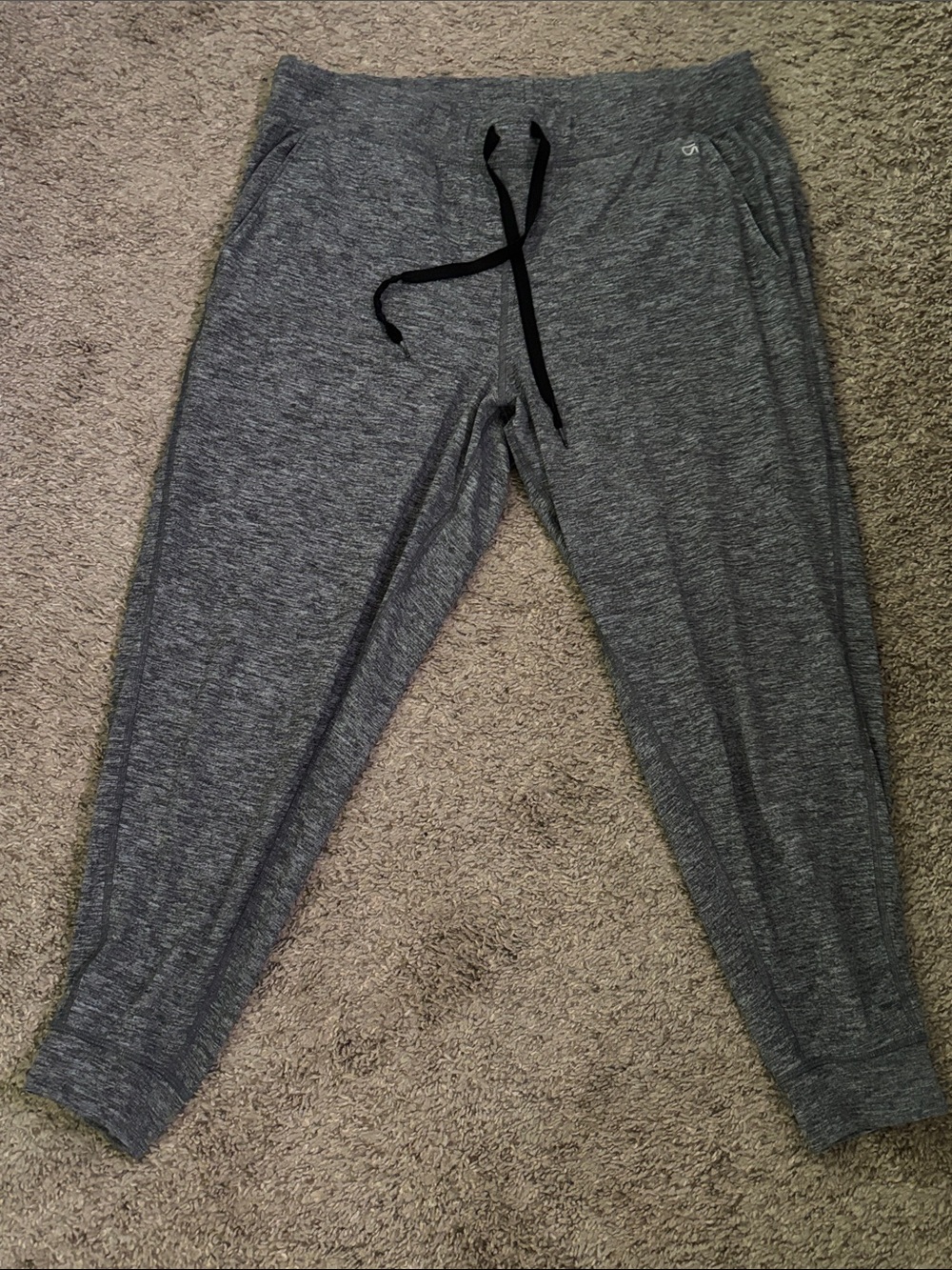 GAP Women's Grey Heather Jogger Pants with Drawstring